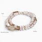 White Phantom Quartz Charm + Moonstone w/ kunzite Dual- Loop Bracelet
