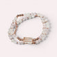 White Phantom Quartz Charm + Moonstone w/ kunzite Dual- Loop Bracelet
