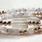 White Phantom Quartz Charm + Moonstone w/ kunzite Dual- Loop Bracelet