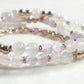 White Phantom Quartz Charm + Moonstone w/ kunzite Dual- Loop Bracelet
