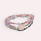 Rose Quartz Charm + Lavender Quartz w/ Rhodochrosite Dual- Loop Bracelet