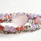 Rose Quartz Charm + Lavender Quartz w/ Rhodochrosite Dual- Loop Bracelet