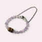 Tiger Tooth Dzi Bead w/ Lavender Quartz Bangle