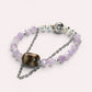 Tiger Tooth Dzi Bead w/ Lavender Quartz Bangle