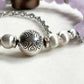 Tiger Tooth Dzi Bead w/ Lavender Quartz Bangle