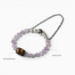 Tiger Tooth Dzi Bead w/ Lavender Quartz Bangle
