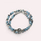 Black Sunstone w/ Devil Blue Aquamarine Dual -Loop Bracelet