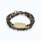 Nine Eye Citrine Charm w/ Golden Skeletal Sunstone Dual -Loop Bracelet