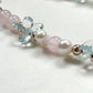 Alashan Agate Charm + Pink Morganite +Aquamarine w/ Freshwater Pearl Dual- Loop Bracelet