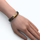 Nine Eye Citrine Charm w/ Golden Skeletal Sunstone Dual -Loop Bracelet