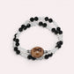 Vajra Four Eye Dzi Bead + Black Tourmaline w/ Moonstone Dual-Loop Bracelet