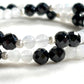Vajra Four Eye Dzi Bead + Black Tourmaline w/ Moonstone Dual-Loop Bracelet