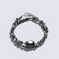 Blackgold Super Seven Quartz Charm w/ Black Skeletal Sunstone Dual -Loop Bracelet