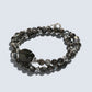 Blackgold Super Seven Quartz Charm w/ Black Skeletal Sunstone Dual -Loop Bracelet