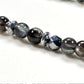 Blackgold Super Seven Quartz Charm w/ Black Skeletal Sunstone Dual -Loop Bracelet