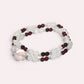 Mozambique Rose Quartz Charm + Garnet w/ Moonstone Dual- Loop Bracelet