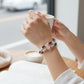 Mozambique Rose Quartz Charm + Garnet w/ Moonstone Dual- Loop Bracelet
