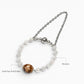 Double Tiger Tooth Dzi Bead w/ Moonstone Bangle