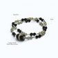 Black & White Dzi Bead + Hypersthene w/ Peridot Dual-Loop Bracelet