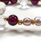 Auralite 23 Charm + Purple Garnet+ Clear Quartz w/ Freshwater Pearl Bracelet