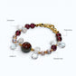 Auralite 23 Charm + Purple Garnet+ Clear Quartz w/ Freshwater Pearl Bracelet
