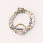 Rose Quartz Charm + Mozambique Rose Quartz w/ Akoya Pearl Dual- Loop Bracelet