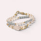 Rose Quartz Charm + Mozambique Rose Quartz w/ Akoya Pearl Dual- Loop Bracelet