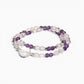 Clear Quartz Charm + Amethyst w/ Mozambique Rose Quartz Dual- Loop Bracelet