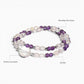 Clear Quartz Charm + Amethyst w/ Mozambique Rose Quartz Dual- Loop Bracelet