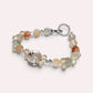 Rainbow Clear Quartz Charm +Rainbow Rabbit Fur Quartz  w/ Citrine Bracelet