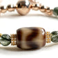 Tiger Tooth Dzi Bead w/ Green Rutilated Quartz Bangle