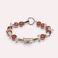 White Rabbit Fur Quartz +Strawberry Quartz  w/ Rose Quartz Bracelet