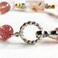 White Rabbit Fur Quartz +Strawberry Quartz  w/ Rose Quartz Bracelet