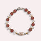 White Rabbit Fur Quartz +Strawberry Quartz  w/ Rose Quartz Bracelet