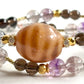 Euphenic Hopeful Dzi Bead + Super Seven Quartz w/ Smoky Quartz Dual-Loop Bracelet