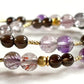 Euphenic Hopeful Dzi Bead + Super Seven Quartz w/ Smoky Quartz Dual-Loop Bracelet