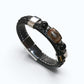 Bagua Two Eye Dzi Bead w/ Leather Bangle