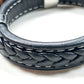 Bagua Two Eye Dzi Bead w/ Leather Bangle