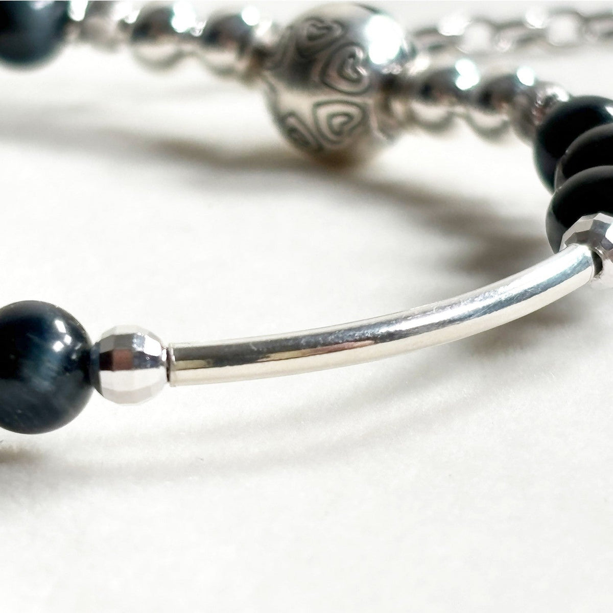 Six Eye Dzi Bead w/ Blue Tiger Eye Bangle