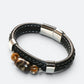 Wave Dzi Bead w/ Leather Bangle