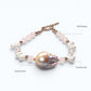 Freshwater Pearl w/ Pink Morganite Quartz Bracelet